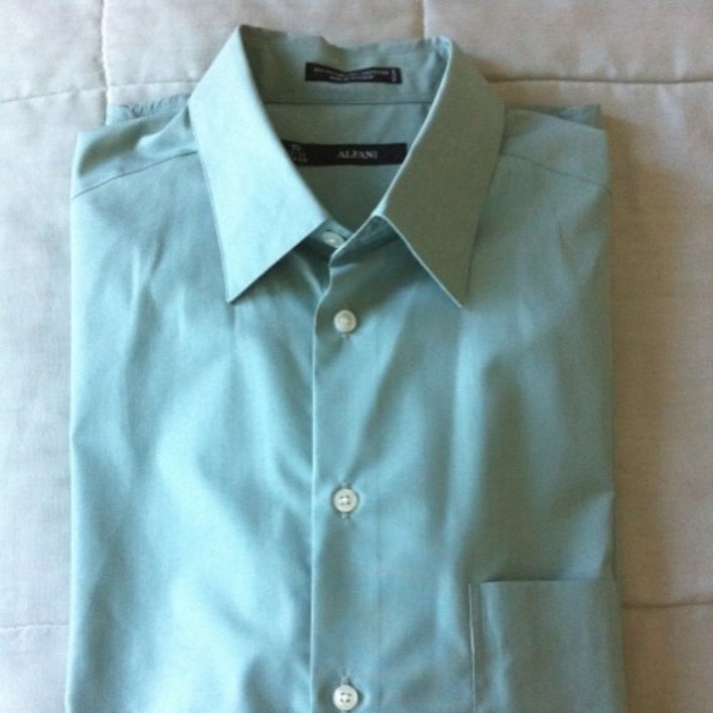 Alfani mens mint green dress shirt size Medium M - Picture 2 of 8
